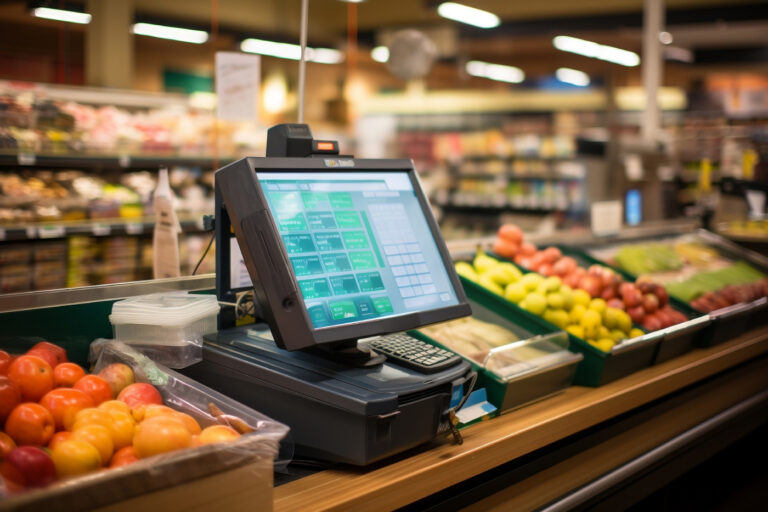 POS system used in a market.