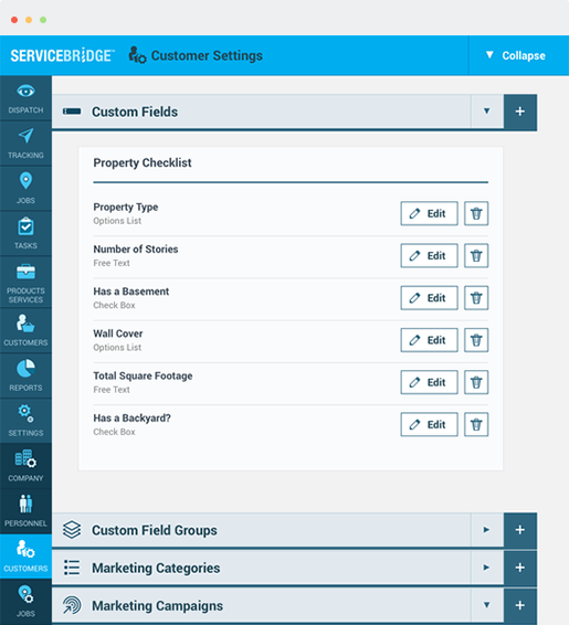 servicebridge fsm dashboard