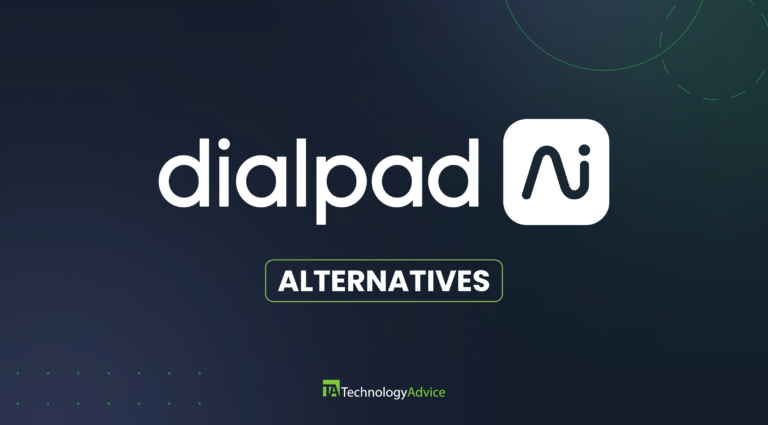 Featured image containing the words dialpad alternatives and the dialpad logo.