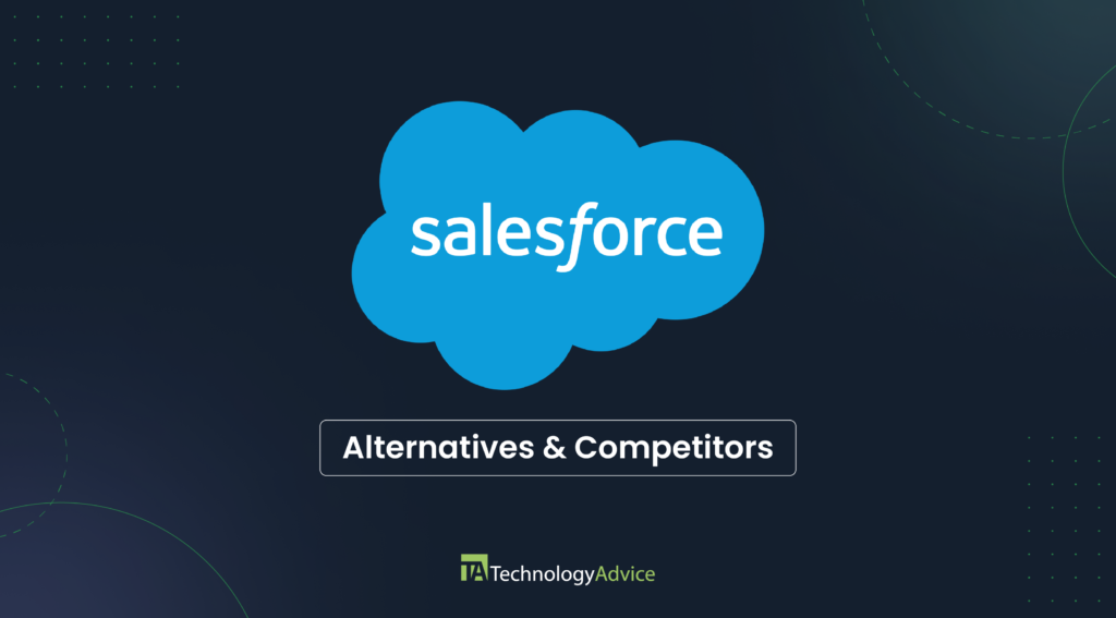 Illustration showing a Salesforce blue cloud logo for our Salesforce Alternatives & Competitors article.